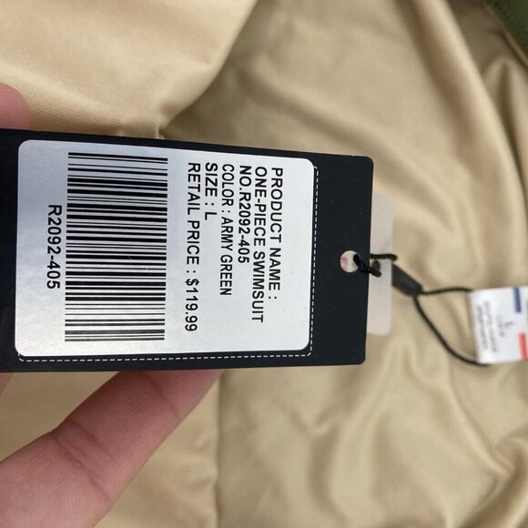 Relleciga Italy Size Large Army Green Cheeky One Piece Swimsuit NWT - Picture 10 of 11